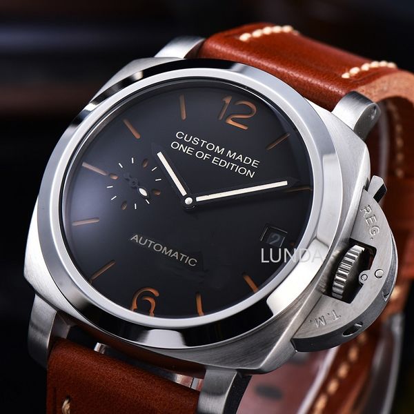 men's 42mm automatic mechanical casual fashion leather strap 316 stainless steel case waterproof luminous calendar watch men's, Slivery;brown
men's 42mm automatic mechanical casual fashion leather strap 316 stainless steel case waterproof luminous calendar watch men's, Slivery;brown
