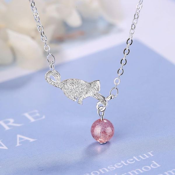 korean simple strawberry crystal cat fashion necklaces for women 2020 cute pendant chian female 925 sterling silver jewelery
korean simple strawberry crystal cat fashion necklaces for women 2020 cute pendant chian female 925 sterling silver jewelery