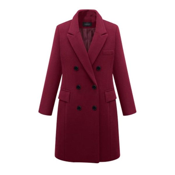 autumn and winter new ladies plus size windbreaker women's mid length coat woolen warm pure color fashion jacket, Black
autumn and winter new ladies plus size windbreaker women's mid length coat woolen warm pure color fashion jacket, Black