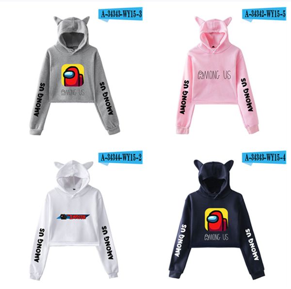 among us women short hoodies navel hooded cat ears long sleeves street oversized loose hooded hoodie sweatshirts, Black
among us women short hoodies navel hooded cat ears long sleeves street oversized loose hooded hoodie sweatshirts, Black