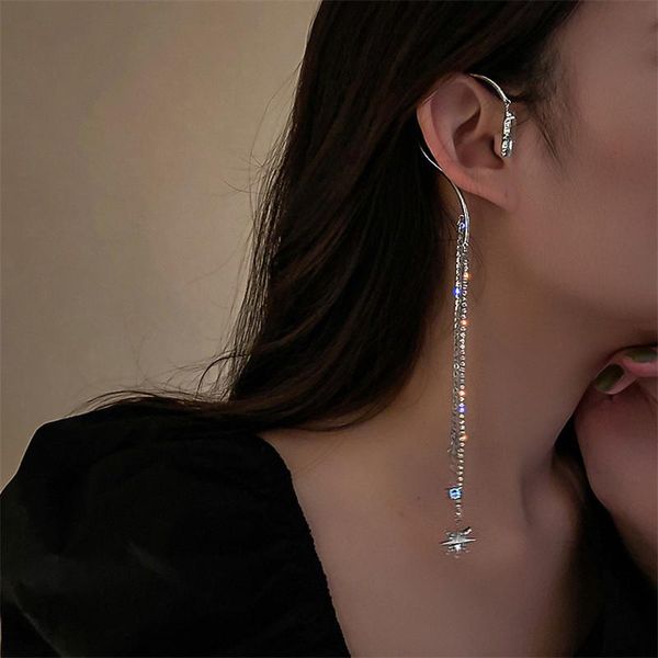 FYUAN Fashion Long Tassel Rhinestone Crystal Earrings Star Pendant Ear Hook Earrings for Women Wedding Party Jewelry, Silver
FYUAN Fashion Long Tassel Rhinestone Crystal Earrings Star Pendant Ear Hook Earrings for Women Wedding Party Jewelry, Silver