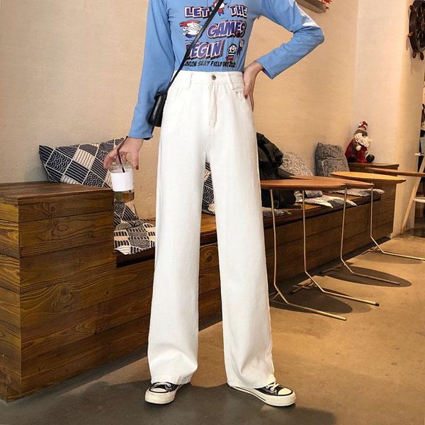 white loose mopping wide leg jeans women high waist boyfriend denim straight pants female vintage streetwear casual trousers, Blue
white loose mopping wide leg jeans women high waist boyfriend denim straight pants female vintage streetwear casual trousers, Blue