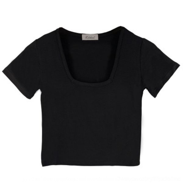 ggubm basic u-collar solid color shirt navel chest short t-shirt short sleeve stretch low square t-shirt bottoming sleeve tight collar brgyg, White
ggubm basic u-collar solid color shirt navel chest short t-shirt short sleeve stretch low square t-shirt bottoming sleeve tight collar brgyg, White