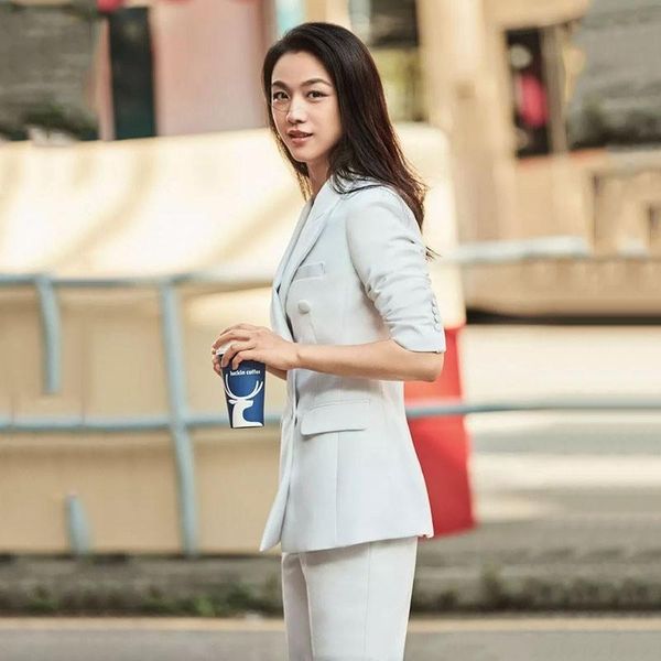 women's suits & blazers celebrity style suit 2021 spring korean fashion elegant british leisure two-piece set, White;black
women's suits & blazers celebrity style suit 2021 spring korean fashion elegant british leisure two-piece set, White;black