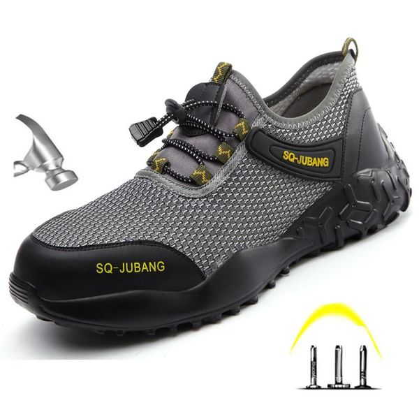 summer outdoor men's breathable mesh steel toe anti smashing protective work shoes men anti slip puncture proof safety shoes, Black
summer outdoor men's breathable mesh steel toe anti smashing protective work shoes men anti slip puncture proof safety shoes, Black
