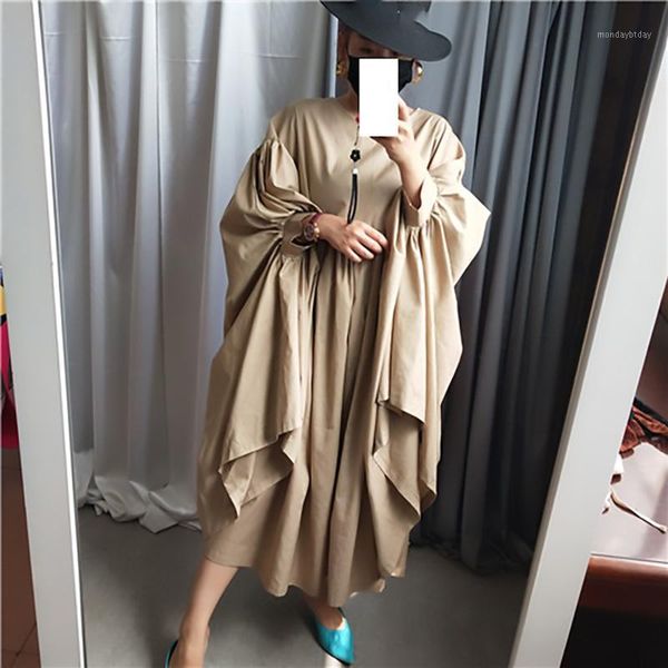 women oversize pleated big hem dress new round neck three-quarter sleeve loose fit fashion tide spring autumn 20201, Black;gray
women oversize pleated big hem dress new round neck three-quarter sleeve loose fit fashion tide spring autumn 20201, Black;gray