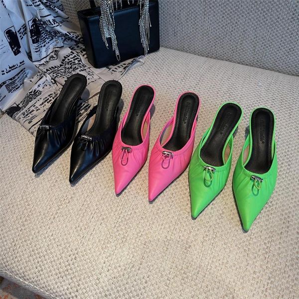 slippers pointed toe women thin low heels fashion slides pink/green/black summer elegant casual flip flops beach shoes
slippers pointed toe women thin low heels fashion slides pink/green/black summer elegant casual flip flops beach shoes