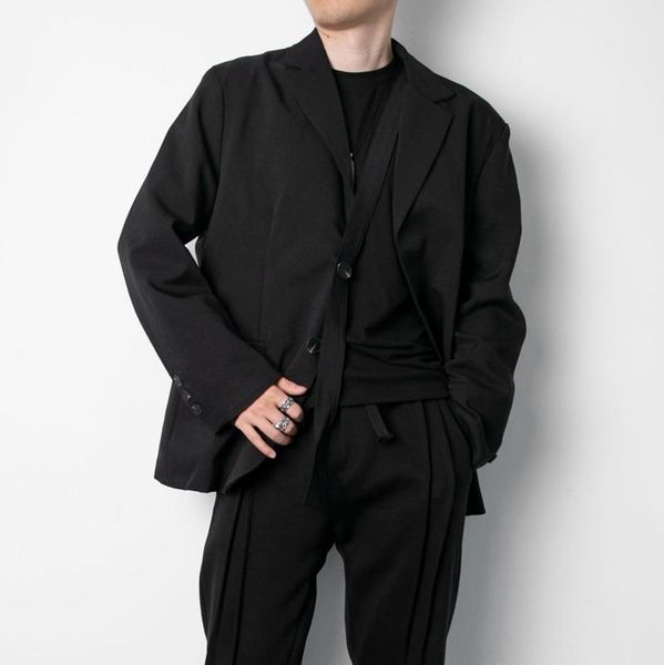 abstinence is the trend of autumn men's net red front ribbon design loose casual suit jacket, White;black
abstinence is the trend of autumn men's net red front ribbon design loose casual suit jacket, White;black