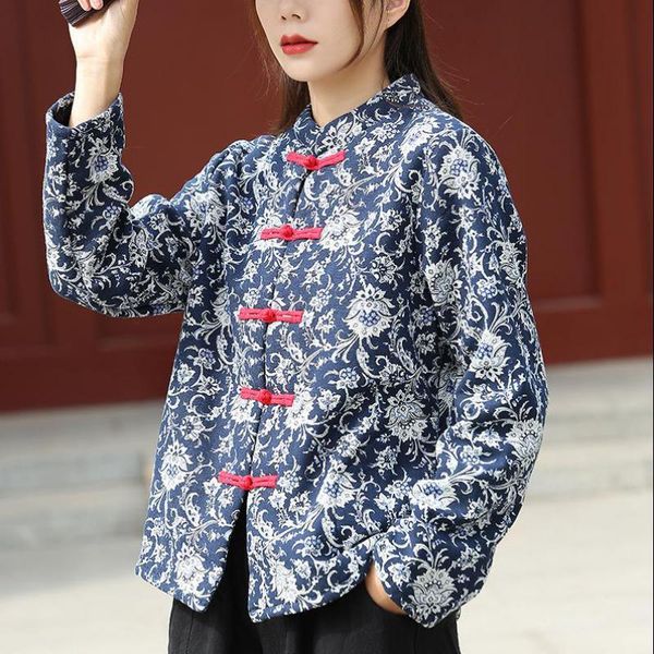 women's down & parkas johnature autumn winter 2021 cotton linen retro plate buckle print warm thick loose leisure all-match women, Black
women's down & parkas johnature autumn winter 2021 cotton linen retro plate buckle print warm thick loose leisure all-match women, Black