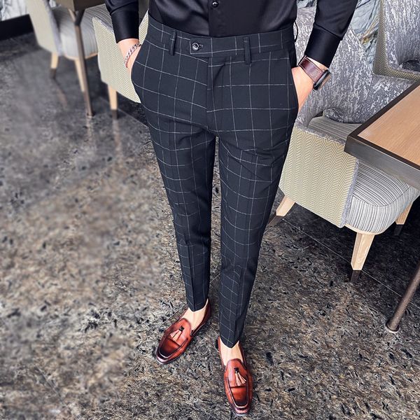 spring classic plaid suit pans men british style casual slim fit formal business dress pants office social check trousers 28-38 201106, Black
spring classic plaid suit pans men british style casual slim fit formal business dress pants office social check trousers 28-38 201106, Black