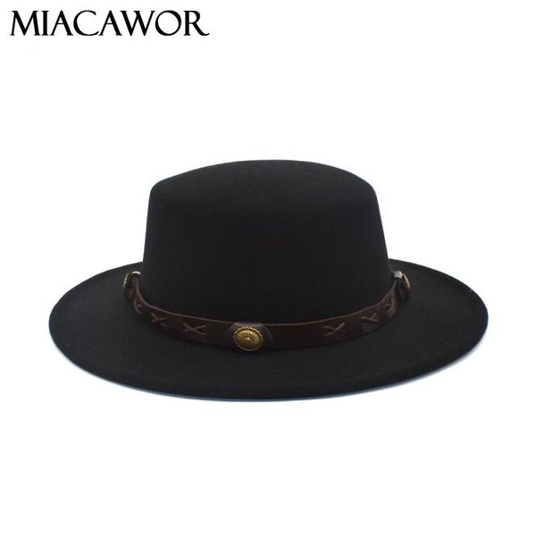 miacawor newclassic solid color fedora hat women wool flat bowler hat man british vintage wide brim jazz cap khaki black p20, Blue;gray
miacawor newclassic solid color fedora hat women wool flat bowler hat man british vintage wide brim jazz cap khaki black p20, Blue;gray