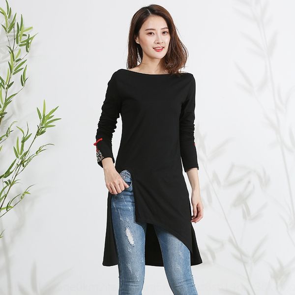 spring 2020 new women's one line collar bottoming shirt split black medium length long sleeve t-shirt embroideryembroidery embroidery w, White
spring 2020 new women's one line collar bottoming shirt split black medium length long sleeve t-shirt embroideryembroidery embroidery w, White