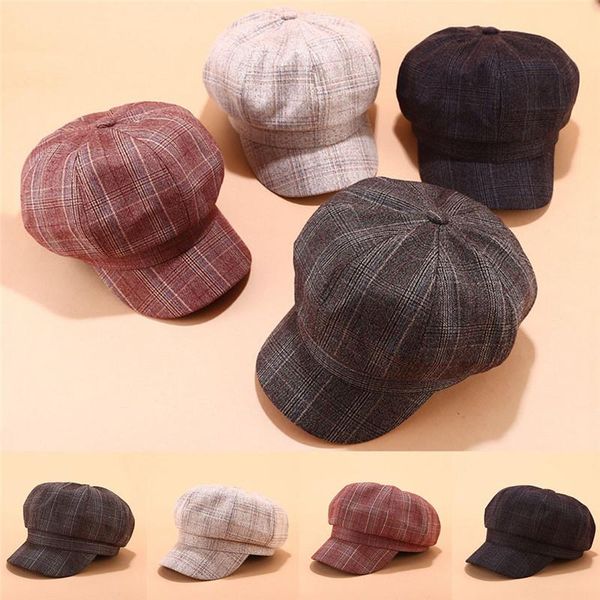 women octagonal hat cotton vintage women winter plaid hat beret cap korean painter newsboy berets casual boinas de mujer a14, Blue;gray
women octagonal hat cotton vintage women winter plaid hat beret cap korean painter newsboy berets casual boinas de mujer a14, Blue;gray