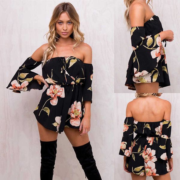women rompers flower print summer short off shoulder overalls jumpsuit female chest wrapped strapless playsuit, Black;white
women rompers flower print summer short off shoulder overalls jumpsuit female chest wrapped strapless playsuit, Black;white