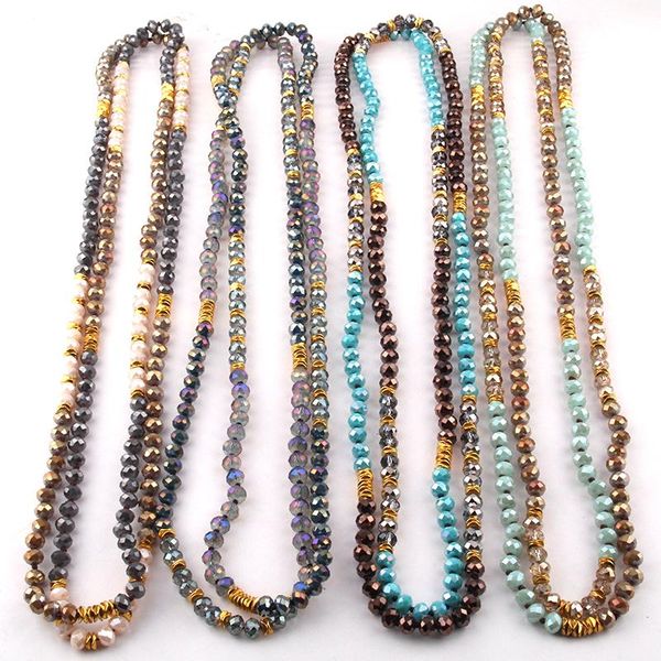 fashion bohemian jewelry long knotted halsband metal spacer multi crystal necklace ing, Silver
fashion bohemian jewelry long knotted halsband metal spacer multi crystal necklace ing, Silver