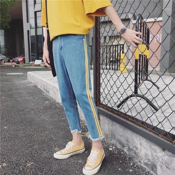 2018 new pattern parallel bars split joint small directly canister jeans korean man bound feet pants male pants1, Blue
2018 new pattern parallel bars split joint small directly canister jeans korean man bound feet pants male pants1, Blue