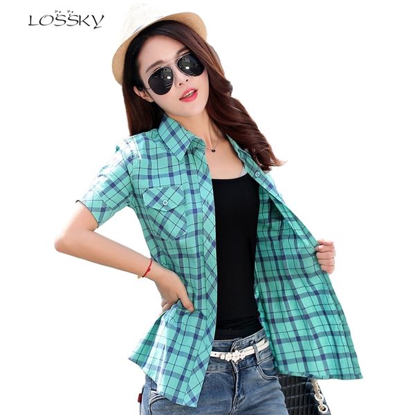 summer cotton plaid women shirts short sleeve female blouses college style casual new fashion ladies clothing y200622, White
summer cotton plaid women shirts short sleeve female blouses college style casual new fashion ladies clothing y200622, White