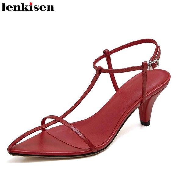 lenkisen breathable real leather pointed toe high heels narrow band ankle buckle straps mature fashion sandals l1a, Black
lenkisen breathable real leather pointed toe high heels narrow band ankle buckle straps mature fashion sandals l1a, Black