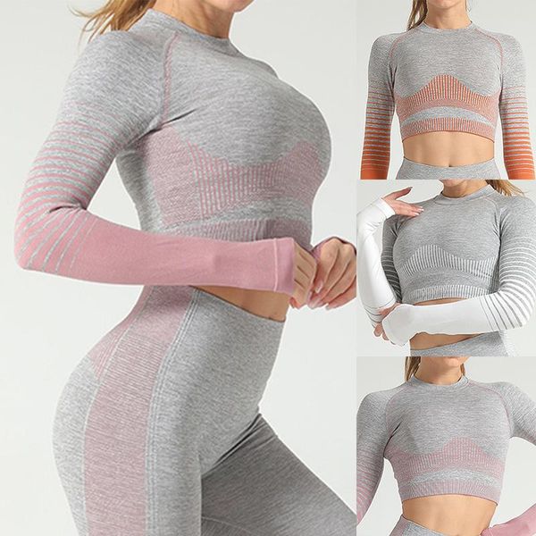 yoga outfits gym clothing long sleeve crop shirts women seamless set high waist running leggings workout pants fitness sports suits, White;red
yoga outfits gym clothing long sleeve crop shirts women seamless set high waist running leggings workout pants fitness sports suits, White;red