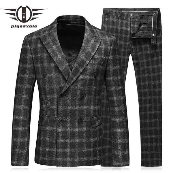 plyesxale double breasted suit for men 2020 slim fit man wedding suit plus size 5xl balck plaid mens wedding tuxedos suits q3511, White;black
plyesxale double breasted suit for men 2020 slim fit man wedding suit plus size 5xl balck plaid mens wedding tuxedos suits q3511, White;black