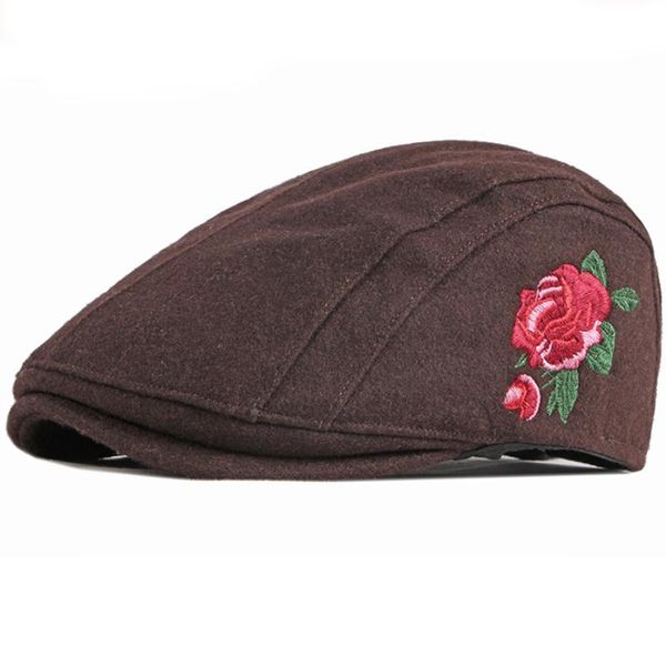 autumn and winter new embroidered woolen beret women's british retro leisure national style duck cap men's forward hat trend, Blue;gray
autumn and winter new embroidered woolen beret women's british retro leisure national style duck cap men's forward hat trend, Blue;gray