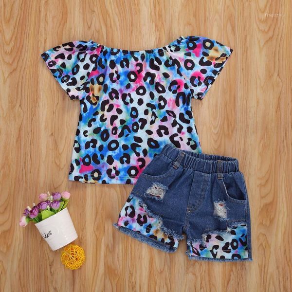 clothing sets two-piece children leopard outfit girls short sleeve t-shirt denim shorts set1, White
clothing sets two-piece children leopard outfit girls short sleeve t-shirt denim shorts set1, White