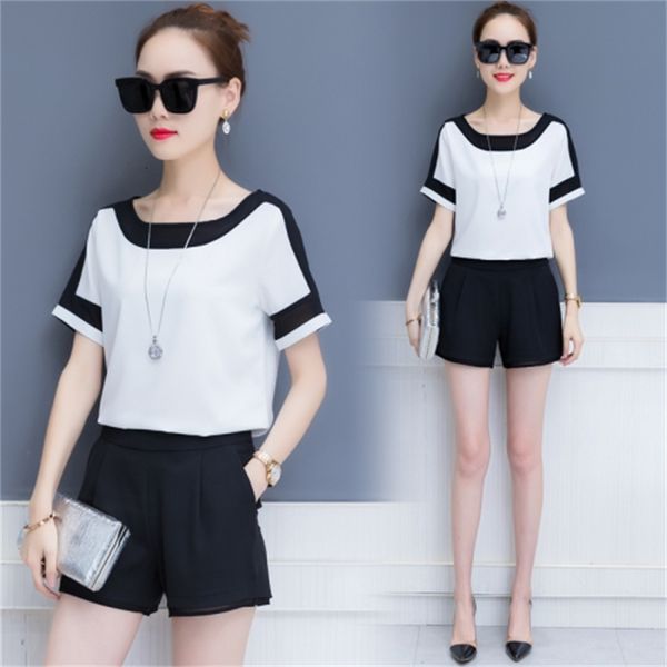 female chiffon two-piece casual summer wear and shorts femme year old ladies'attire e3pr, White
female chiffon two-piece casual summer wear and shorts femme year old ladies'attire e3pr, White