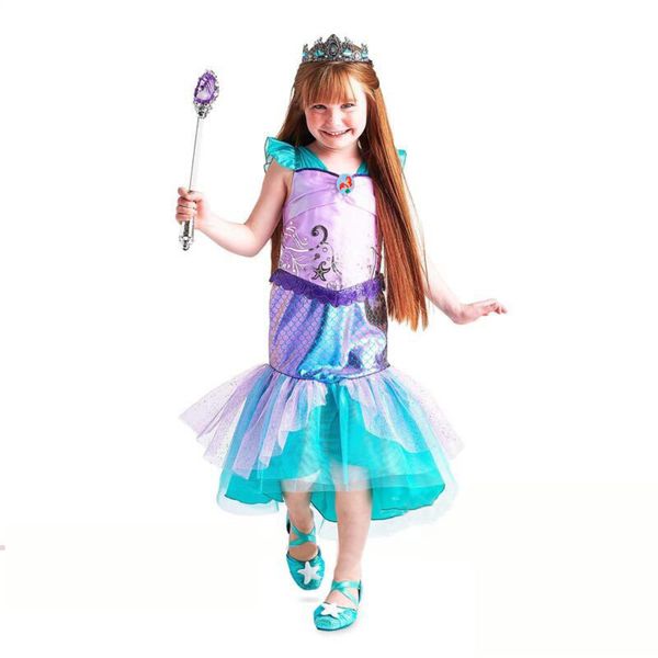 children's new mermaid princs skirt short sve girls' drs for halloween performance, Red;yellow
children's new mermaid princs skirt short sve girls' drs for halloween performance, Red;yellow