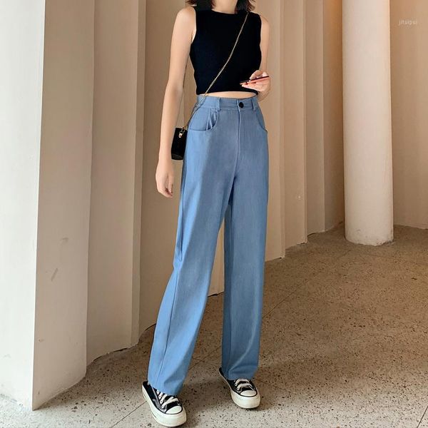 new jeans wide leg pants women high waist droop feeling straight tube hyun relaxed casual1, Blue
new jeans wide leg pants women high waist droop feeling straight tube hyun relaxed casual1, Blue