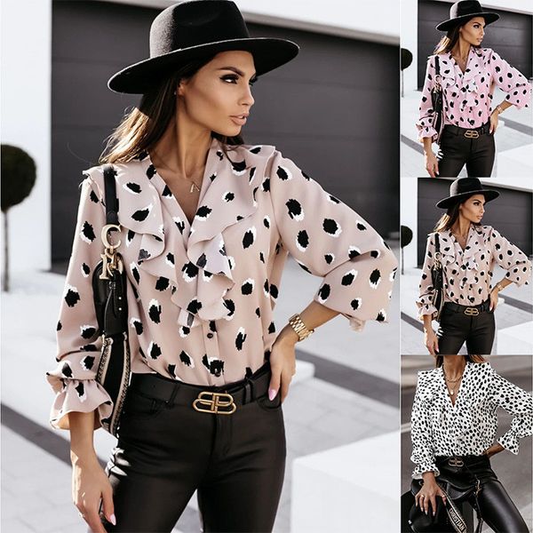 polka dot blouses womens v neck ruffle long sleeve shirts spring autumn fall pullover women 2021 clothes, White
polka dot blouses womens v neck ruffle long sleeve shirts spring autumn fall pullover women 2021 clothes, White