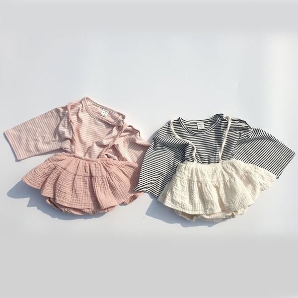 baby girl clothes sets striped girls t-shirt toddler baby long sleeve suspender strap dress outfits clothing y200803, White
baby girl clothes sets striped girls t-shirt toddler baby long sleeve suspender strap dress outfits clothing y200803, White
