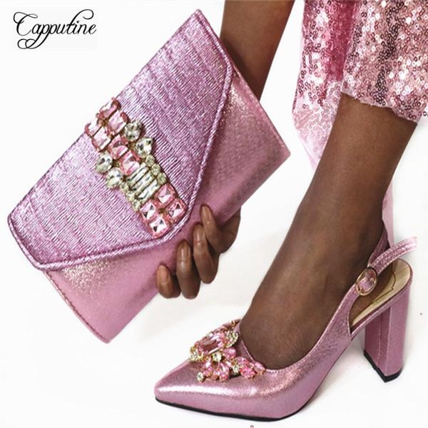 capputine african design elegant women shoes and bag set for party 2021 new arrival pu wth crystal high heels shoes and bag set, Black
capputine african design elegant women shoes and bag set for party 2021 new arrival pu wth crystal high heels shoes and bag set, Black
