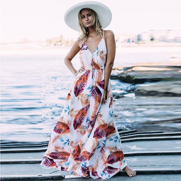 summer sleeveless flower print beach dress women fashion evening party deep v-neck long dress strap flowy sun1, Black;gray
summer sleeveless flower print beach dress women fashion evening party deep v-neck long dress strap flowy sun1, Black;gray