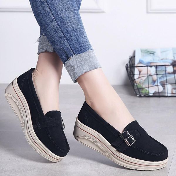 women's muffin ladies shoes woman platform loafers women sneakers leather thick bottom shoes creepers moccasins zapatos de mujer, Black
women's muffin ladies shoes woman platform loafers women sneakers leather thick bottom shoes creepers moccasins zapatos de mujer, Black