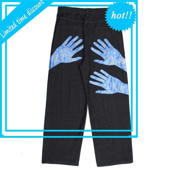 vintage denim trousers embroidered cashew flower print streetwear jeans hip hop pants jogger me, Black
vintage denim trousers embroidered cashew flower print streetwear jeans hip hop pants jogger me, Black