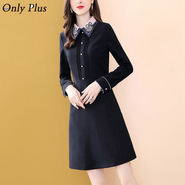 only plus deep blue ol women dress turn down collar long sleeve a-line dresses button office lady winter elegant slim high waist 201125, Black;gray
only plus deep blue ol women dress turn down collar long sleeve a-line dresses button office lady winter elegant slim high waist 201125, Black;gray