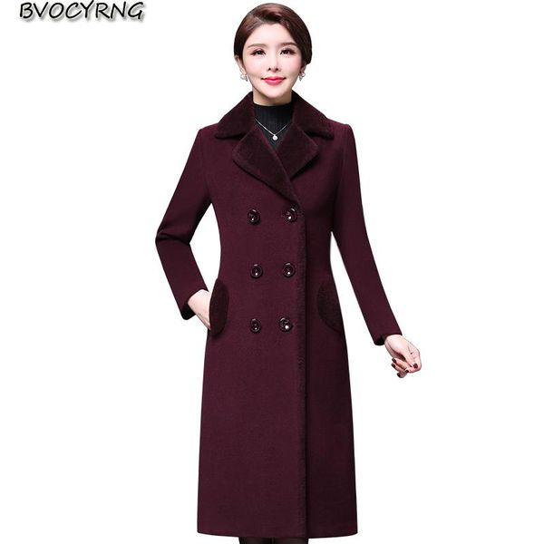 women's wool & blends plus size women woolen coat 2021 autumn and winter coats long high-end middle-aged female cashmere parka a0880, Black
women's wool & blends plus size women woolen coat 2021 autumn and winter coats long high-end middle-aged female cashmere parka a0880, Black