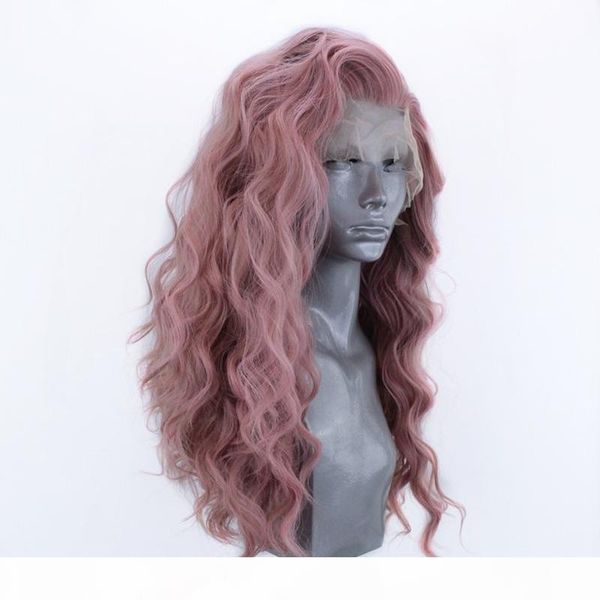 long pink wavy synthetic lace front wigs for women heat resistant fiber hair 13x3 glueless cosplay lace wig side part, Black
long pink wavy synthetic lace front wigs for women heat resistant fiber hair 13x3 glueless cosplay lace wig side part, Black