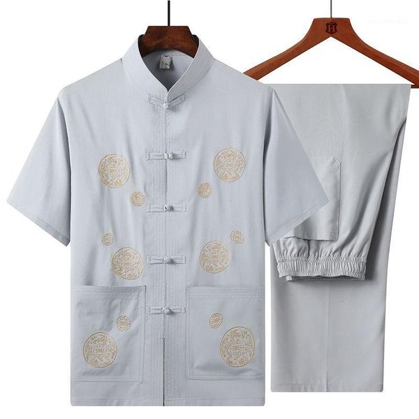 men's tracksuits chinese style men tang suit vintage embroidery dragon hanfu clothes classic male shirt pant clothing set casual unifor, Gray
men's tracksuits chinese style men tang suit vintage embroidery dragon hanfu clothes classic male shirt pant clothing set casual unifor, Gray