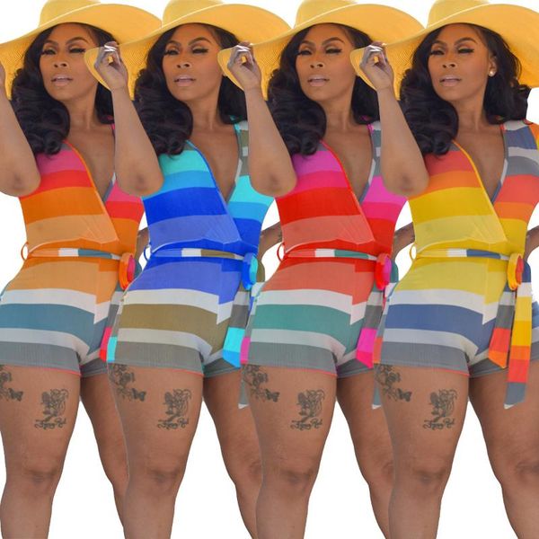 women's jumpsuits & rompers women playsuit summer short sleeve rainbow striped bodycon bodysuit deep v-neck waist belt jumpsuit romper, Black;white
women's jumpsuits & rompers women playsuit summer short sleeve rainbow striped bodycon bodysuit deep v-neck waist belt jumpsuit romper, Black;white