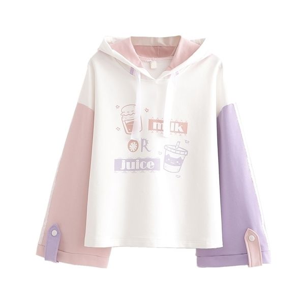 merry pretty cotton women's cartoon print harajuku hoodies sweatshirts spring long sleeve contrast color hooded tracksuits 201028, Black
merry pretty cotton women's cartoon print harajuku hoodies sweatshirts spring long sleeve contrast color hooded tracksuits 201028, Black