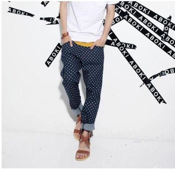 korean version of the large size boys men's men's personality round wave point harlan jeans trousers pants plus fertilizer, Blue
korean version of the large size boys men's men's personality round wave point harlan jeans trousers pants plus fertilizer, Blue