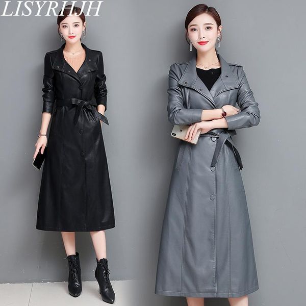 m-5xl x-long leather jacket women 2020 winter new coat female fashion solid stand collar single breasted women's leather jacket, Black
m-5xl x-long leather jacket women 2020 winter new coat female fashion solid stand collar single breasted women's leather jacket, Black