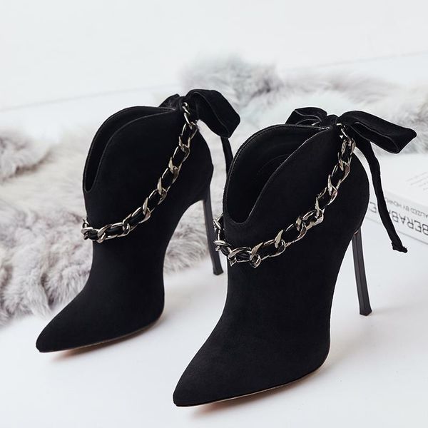 elegance2020 decent winter pointed stiletto high heel shallow mouth black suede slimming plus velvet elastic short boots fo1
elegance2020 decent winter pointed stiletto high heel shallow mouth black suede slimming plus velvet elastic short boots fo1