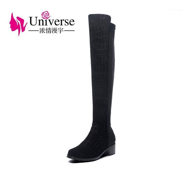 boots universe stretch fabric women knee high med heel winter short plush lining thigh g4061, Black
boots universe stretch fabric women knee high med heel winter short plush lining thigh g4061, Black