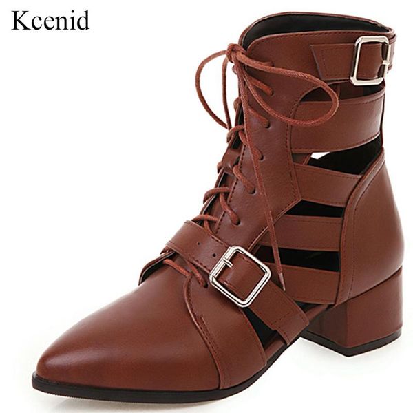 kcenid summer women ankle boots pu leather cut-outs lace up shoes woman plus size boots for women block heel ladies shoes brown, Black
kcenid summer women ankle boots pu leather cut-outs lace up shoes woman plus size boots for women block heel ladies shoes brown, Black