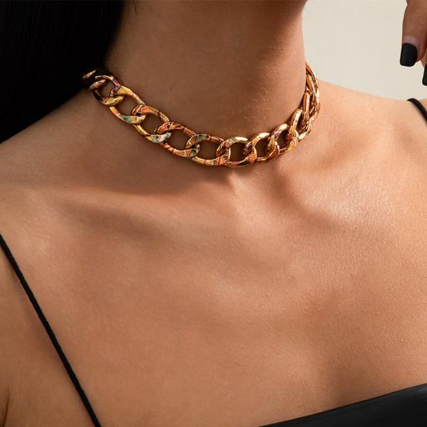 chokers lacteo exaggerated gold color clavicle chain choker necklace for women 2021 fashion trendy aluminum jewelry, Golden;silver
chokers lacteo exaggerated gold color clavicle chain choker necklace for women 2021 fashion trendy aluminum jewelry, Golden;silver