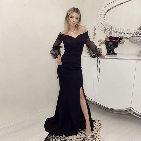 2021 new style decote on v outside shoulder, long sleeves, evening dressed party dresses mz27, Black;red
2021 new style decote on v outside shoulder, long sleeves, evening dressed party dresses mz27, Black;red