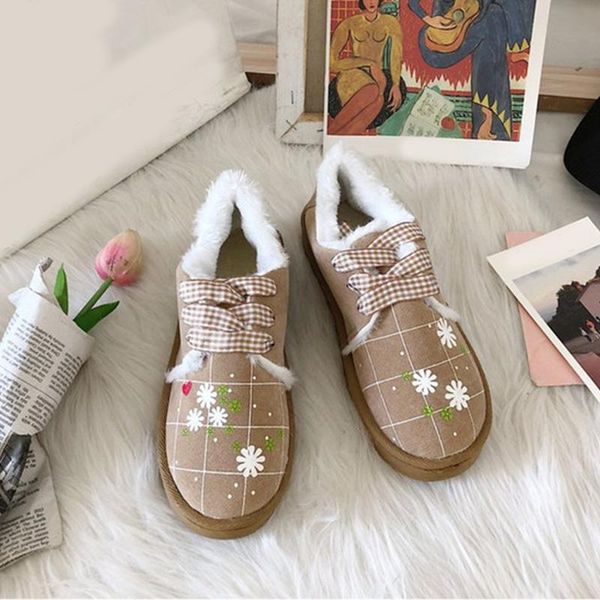 new women's print flock lace up flat shoes woman winter warm plush plaid snow shoes female platform fashion ladies casual, Black
new women's print flock lace up flat shoes woman winter warm plush plaid snow shoes female platform fashion ladies casual, Black