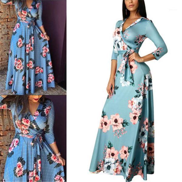 casual long dress clothes women floral deep v-neck dress fashion autumn new 3/4 sleeve loose dresses designer summer female, Black;gray
casual long dress clothes women floral deep v-neck dress fashion autumn new 3/4 sleeve loose dresses designer summer female, Black;gray